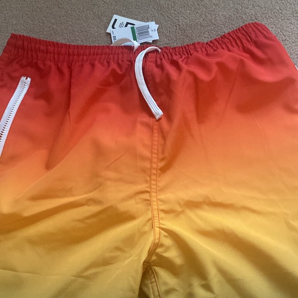 LRG Red Coral Yellow Green Ombre Bathing Trunks L - Picture 2 of 7